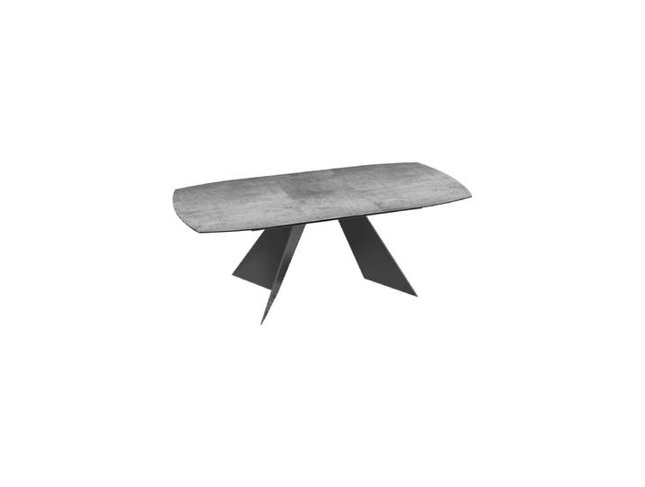 Ausziehbarer Designer Esstisch „Dallas“ aus Keramik, in verschiedenen Grössen Silver 160-210 x 100 cm Akante Design
