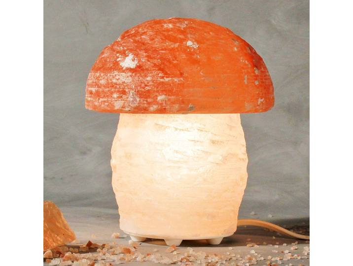 Zoutlamp paddenstoel PILZ, geel / oranje, Woon-/ Eetkamer, Steen, Tafellamp