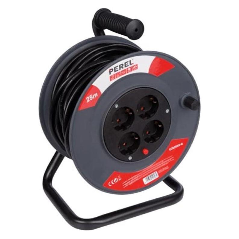 Velleman KABELTROMMEL - 25 m - 3G1.5 - 4 STECKDOSEN (25 m, 1.50 mm²) (ECR25N2-G)