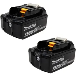 Makita, Werkzeugakku + Ladegerät, 2x BL1830B Akku 3,0 Ah 18V Li-Ion mit Ladestandsanzeige - BL1830B (18 V)