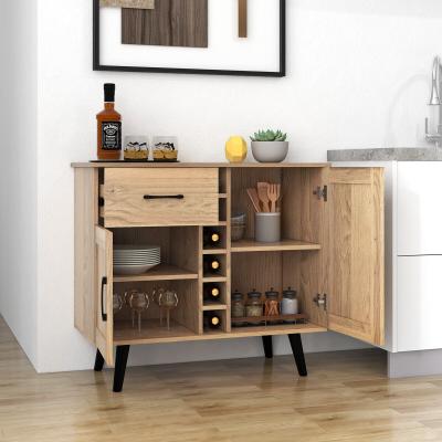 Lirago Modern Wine Bar Buffet Cabinet with 6-Bottle Wine Rack