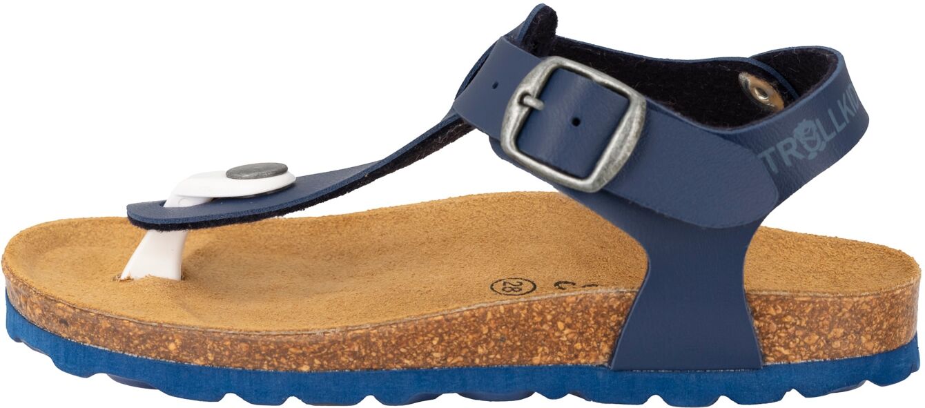 Sandale TROLLKIDS "GIRLS ALESUND SANDAL", Mädchen, Gr. 28, Leder, blau (navy), Synthetik, Schuhe Sandale navy 28, Leder