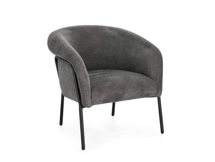 Feeling4Home Sessel Camila aus Stoff, Dunkelgrau
