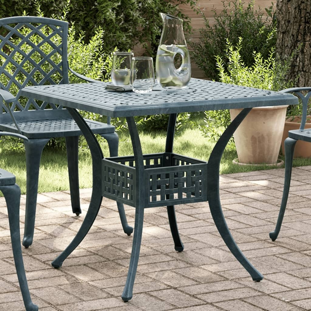 Maison Exclusive - Gartentisch Grün 80x80x75 cm Aluminiumguss