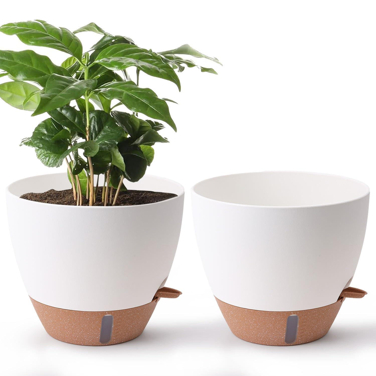 Dripio Zelfwaterende bloempotten, set van 2, wit, 30 cm