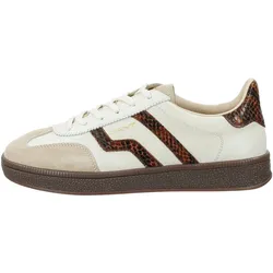 GANT Damen Sneaker - CUZIMA, Schlangenprint, Leder, Schnürschuh, Turnschuh, Low Weiß/Dunkelbraun / EUR 41