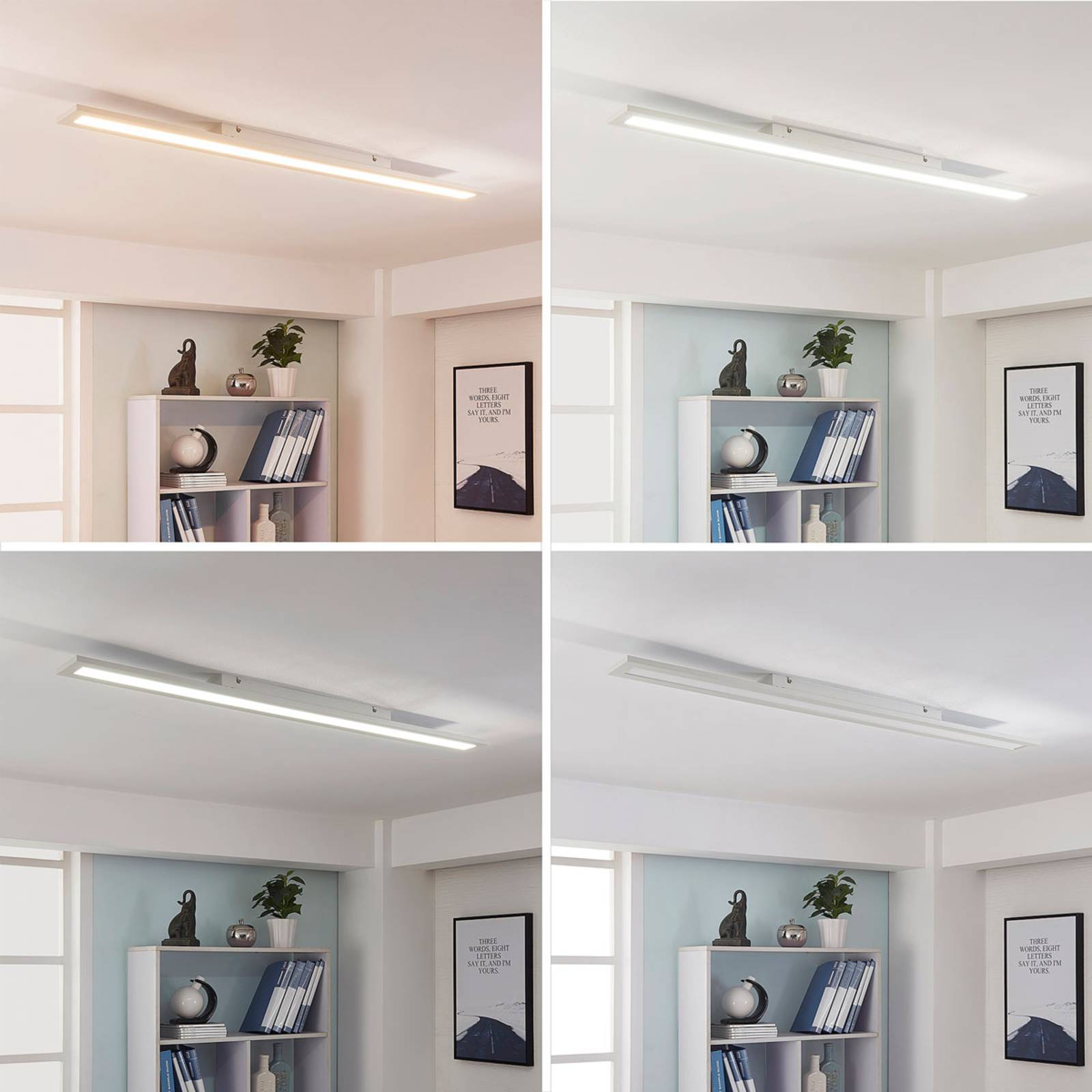 LED Deckenleuchte Arya Arcchio, dimmbar, weiß / opal, für Arbeitszimmer / Büro, Kunststoff