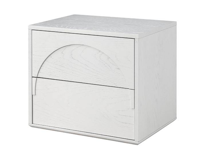Table de chevet Yolmeh 55 x 48 x 45cm Blanc/Blanc
