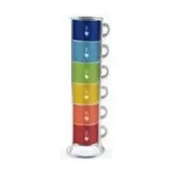 Bialetti, Tasse, Porzellan Becher mit Ständer Kaffeebecher (60 ml, 6x)