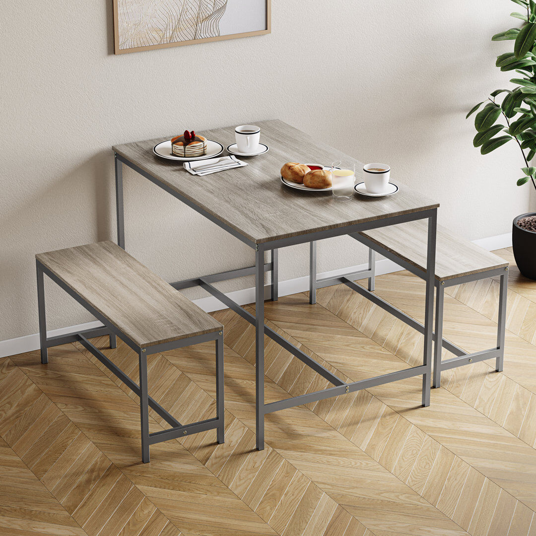 Borough Wharf Abneer 4 -Person Dining Set Oak/Oak/Oak 4