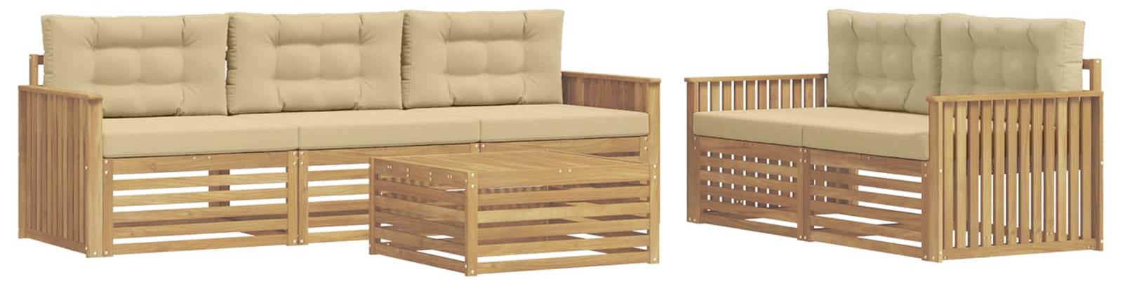 Garnitur aus 6 Outdoor-Sofas, Farbe Beige