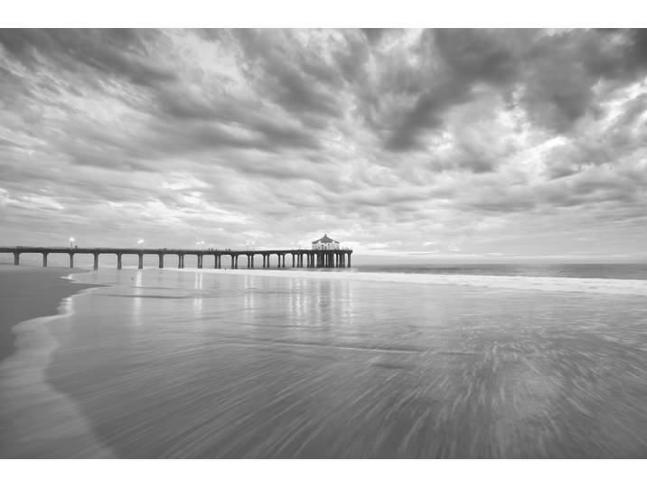 Fototapete PAPERMOON Manhattan Beach Pier , bunt, B:2,5m L:1,86m, Vlies, Tapeten, Fototapete