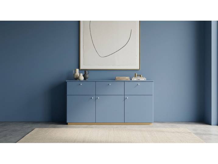 Large buffet MDF Peint Bleu pigeon