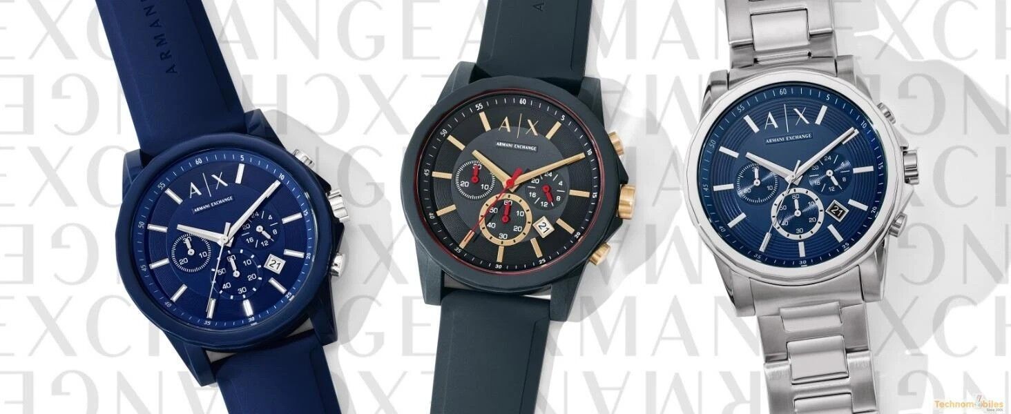 Armani Exchange Men's Chronograph, Silicone Watch, 44mm case size