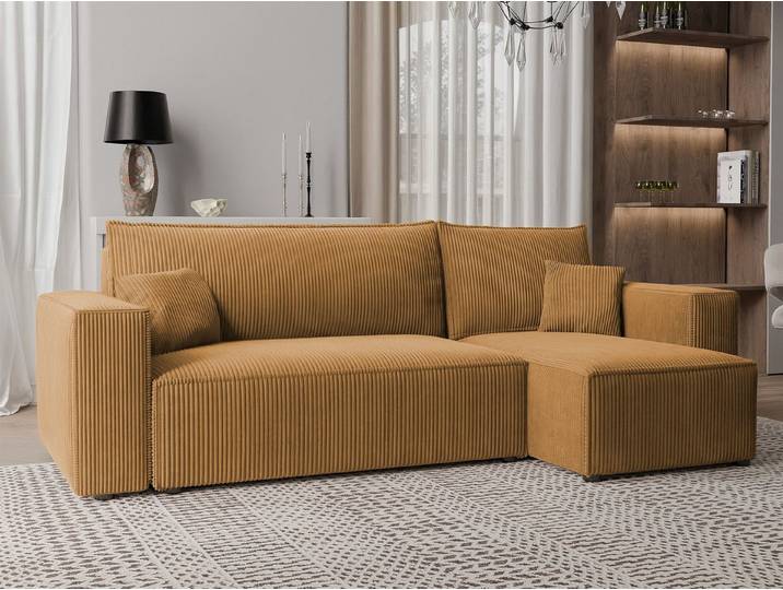 Fun Möbel Ecksofa Schlafsofa Sofa ADARA in Stoff, ausziehbare Schlaffunktion