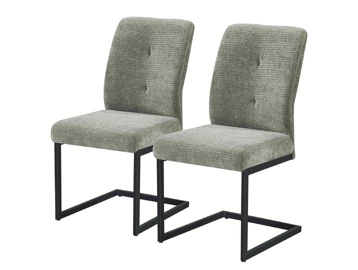 Polsterstuhl PAMALU 2er-Set 50 x 98 x 65cm Grün/Khaki