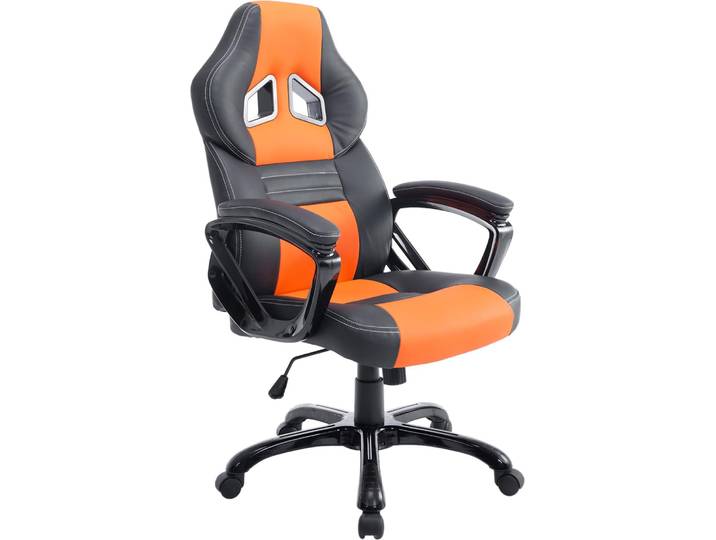 CLP Gaming Bürostuhl Pedro drehbar mit Höhenverstellung - Farbe: schwarz/orange