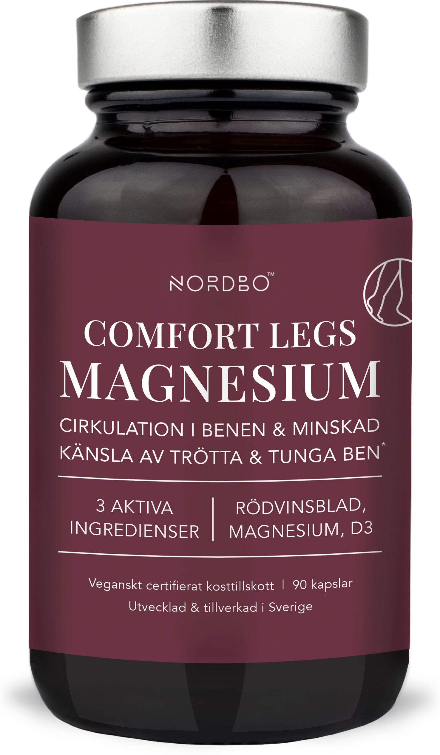 Nordbo Comfort Legs Magnesium, 90 kap Kosttilskud 90 stk