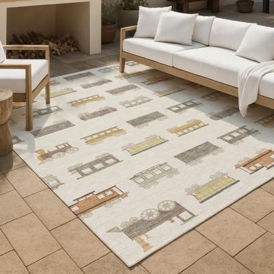 Addison Rugs Machine Washable Indoor/ Outdoor Modern Train Chantille Rug