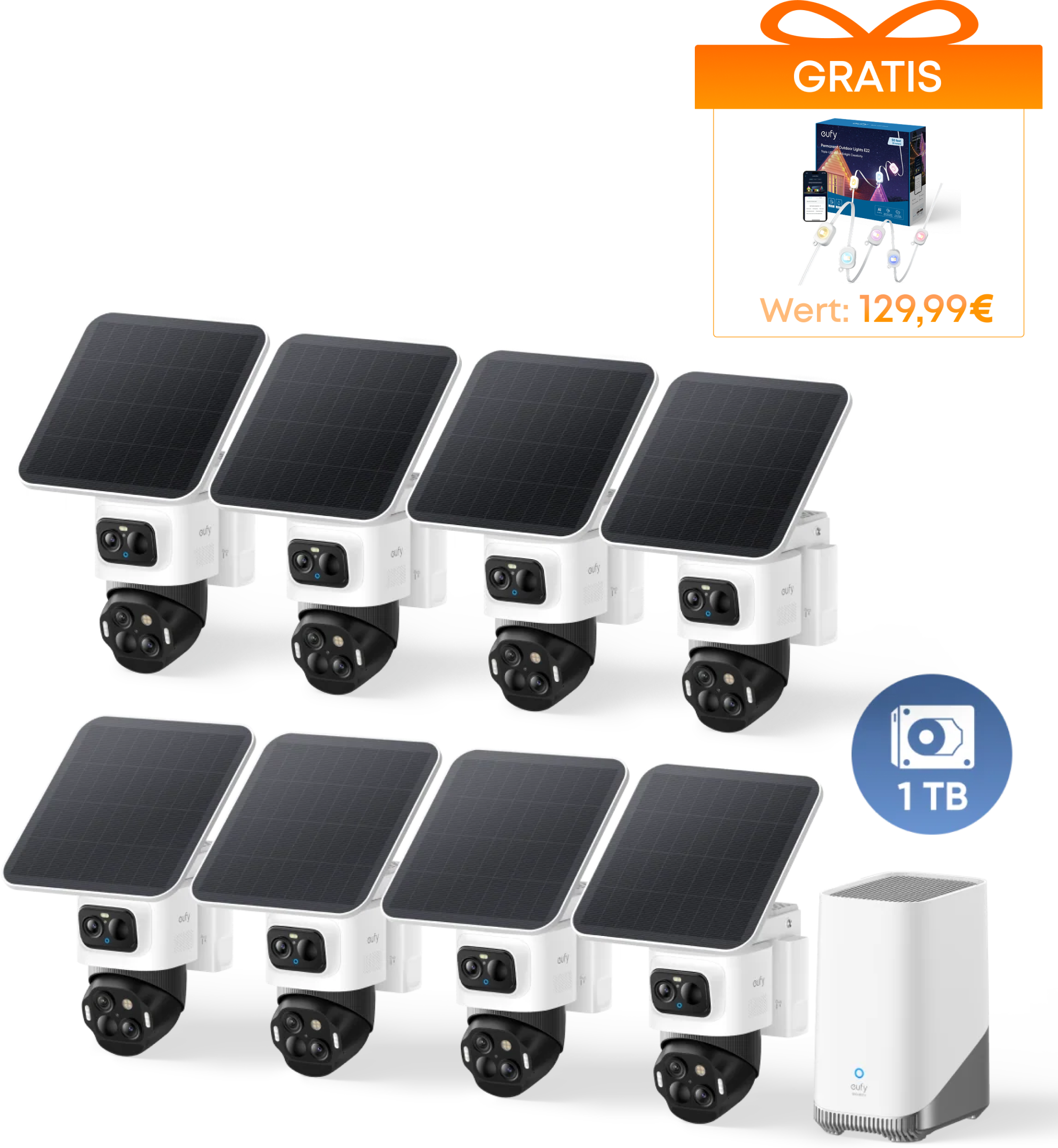eufyCam S4 8-Kamera-Set mit HomeBase™   4K Bullet-PTZ & Multi-Tracking