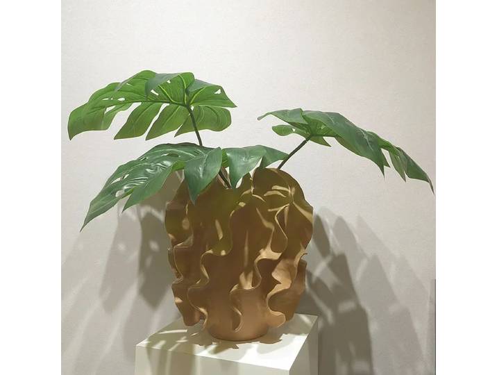 Vase ondulé en résine anti-rides, artisanat abstrait, Pots de fleurs, décoration de bureau, fleurs artificielles, Vases d'arrangement Floral décoratifs