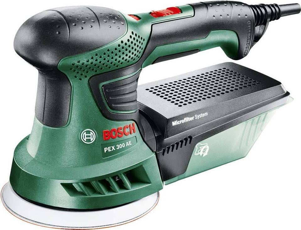 Bosch PEX 300 AE Accu Excentrische Schuurmachine - 270W - inclusief 25 schuurschijven en 1 flexibele steunplaat