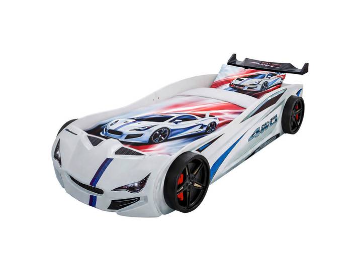 Xora Autobett, Weiß, Buche, Auto, Höhe ca. 25 cm, 90x200 cm, nicht verstellbar, Kinderzimmer & Jugendzimmer, Kindermöbel, Kinderbetten, Spielbetten