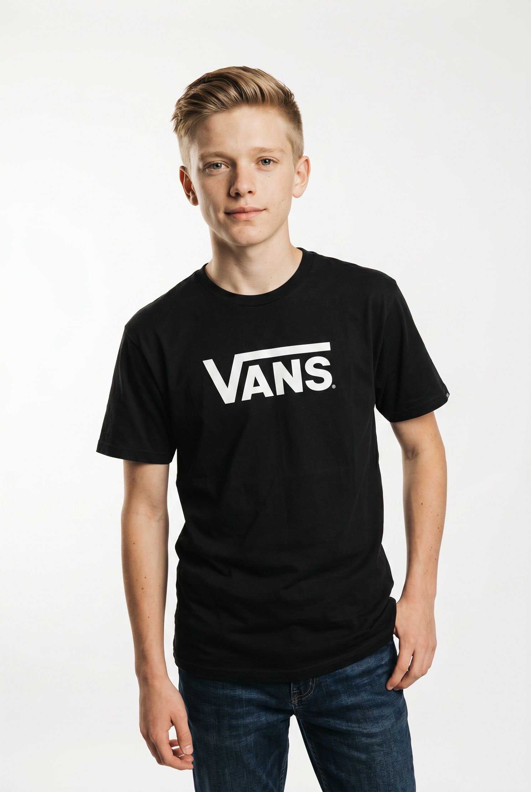 Vans "STRETCH LOGO SS" Kurzarm, für aktive Children, aus Baumwolle schwarz S