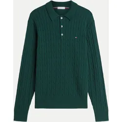 Pullover mit Polo-Kragen Grün XL