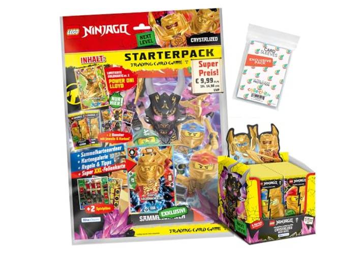 Bundle mit LEGO Ninjago Serie 8 Next Level Trading Cards - 1 Starter + 1 Display (50 Booster) + Exklusive Collect-it Hüllen