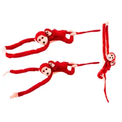 Plüsch-Maskottchen Affe mit Baby Rot 90 cm