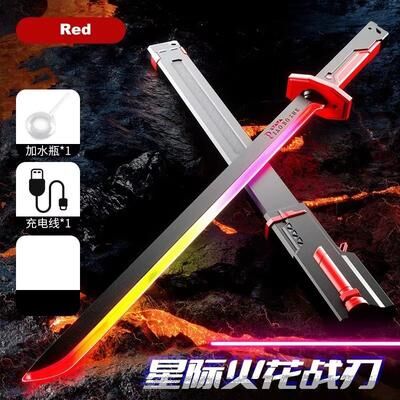 Inspired Finds SpectrumBlade 7 Color LED Light Sword With Spark And Smoke Effects red