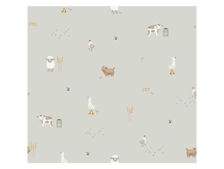 Little Dutch Vliestapete kleiner Bauernhof 1000x52cm, Grün, Papier, Kunststoff, Tiere, Rechteckig, 52x1 cm, Tapeten & Wandverkleidungen
