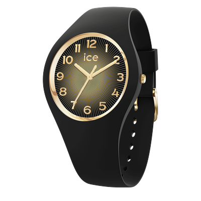 Quarzuhr ICE-WATCH "ICE champagne", schwarz (schwarz, schwarz, schwarz), Armbanduhren, Damen, Quarzuhr, Armbanduhr, Damenuhr, Silikonarmband, analog