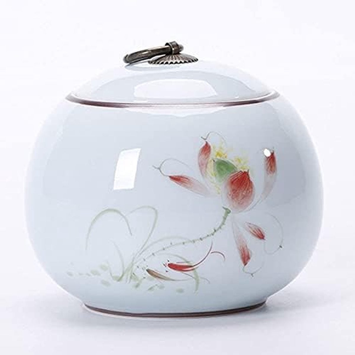 Decoratieve witte keramische mini urn voor een gedenkteken