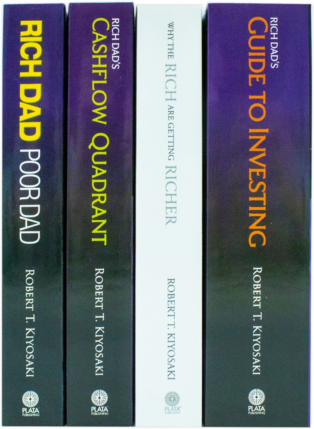 Plata Publishing Rich Dad 4 Books Collection Set by Robert T. Kiyosaki - Poor Dad, Cashflow Quadrant, Guide to Investing, Why the Rich Are Getting Richer - Paperback