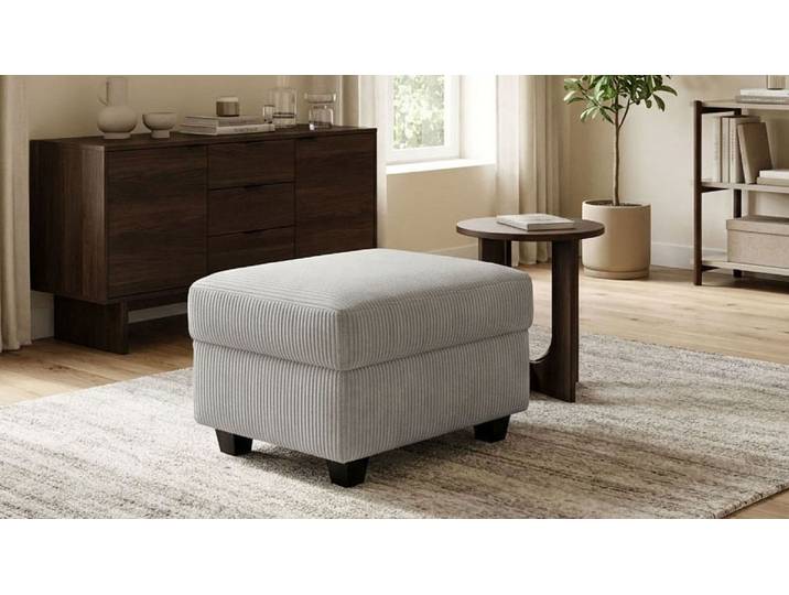 Hocker GOODPRODUCT Faxe , hellgrau, B:67cm H:42cm T:52cm, 90% Polyester, 10% Nylon, Hocker, Hocker, Polsterhocker passend zum Sofa, Breite 67 cm, individuell kombinieren