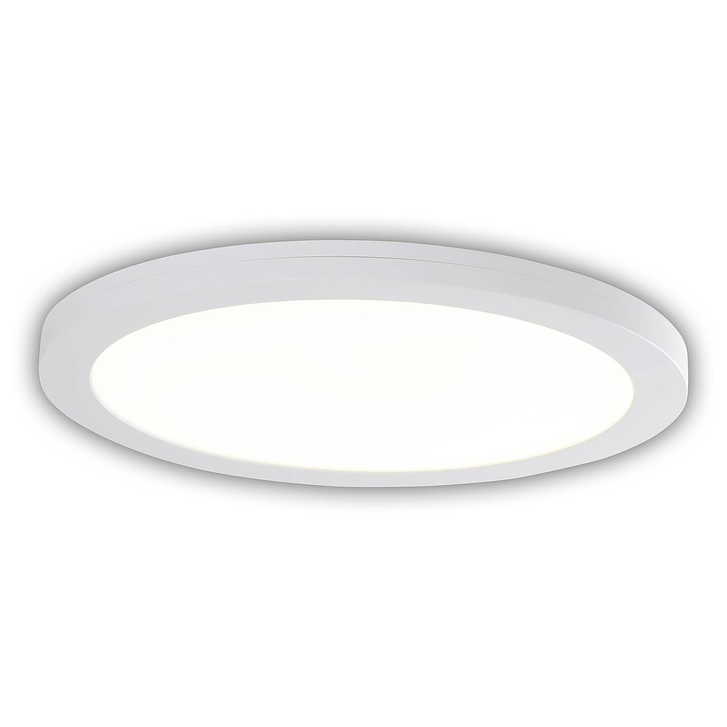 home24 Plafondlamp Bonus wit, ronde LED-lamp van aluminium en polyetheen, Ø 29 cm