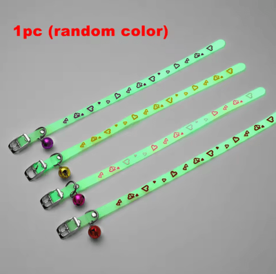 Inspire Picks Luminous Silicone Cat Collar With Bell Glow in the Dark Anti Lost Collar For Cats & Small Dogs love 1pc