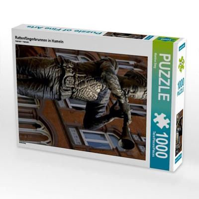 CALVENDO Puzzle Rattenfängerbrunnen in Hameln | 1000 Teile Lege-Größe 64x48cm Foto-Puzzle für glückliche Stunden
