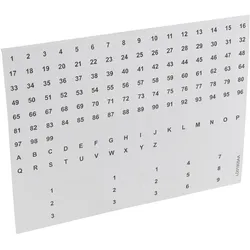 Legrand 004969 Beschriftungsbögen, vorperforiert, bezeichnet mit Ziffern  - 10 Stück