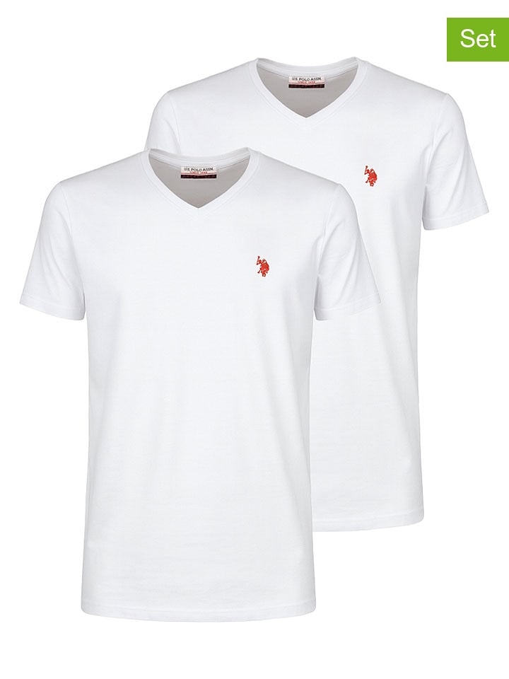 U.S. Polo Assn. 2er-Set: Shirts in Weiß - XXL