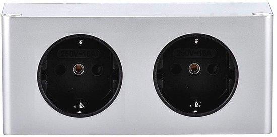 Hoogwaardig Dubbel Hoekstopcontact voor Keuken en Kantoor met Aansluitkabel