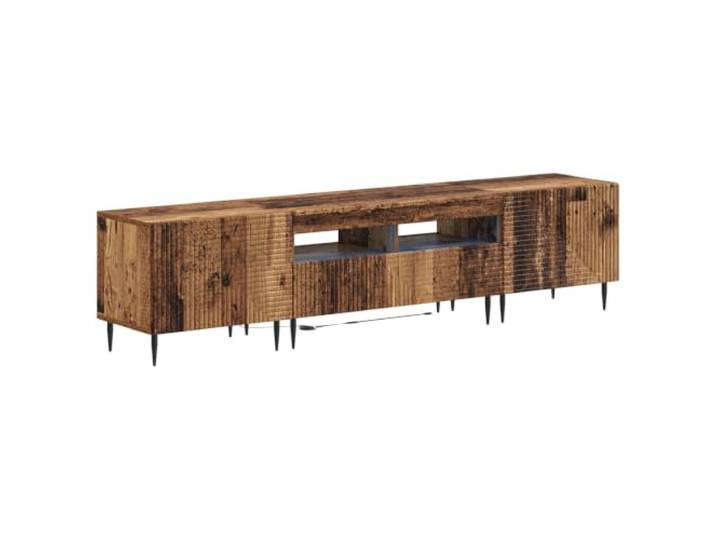 GKMBCVDFR 3-teiliges LED TV Regal Altholz Holzwerkstoff mit Stauraum 3-teilig, LED-Beleuchtung, Holzwerkstoff, feuchtigkeitsresistent, Stauraum, modern