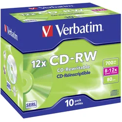 Verbatim DataLifePlus - 10 x CD-RW - 700 MB (80 Min) 4x - 10x - Jewel Case (Scha...