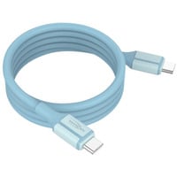 Silikonkabel USB-C auf USB-C blau, magnetisch, 120cm
