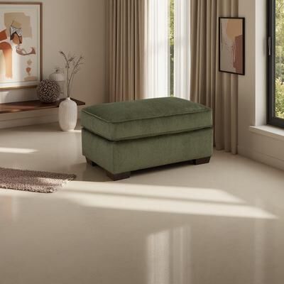 ZWYO HOSIMU "38"" Chenille Rectangular Ottoman with Plush Top & Wood Frame"
