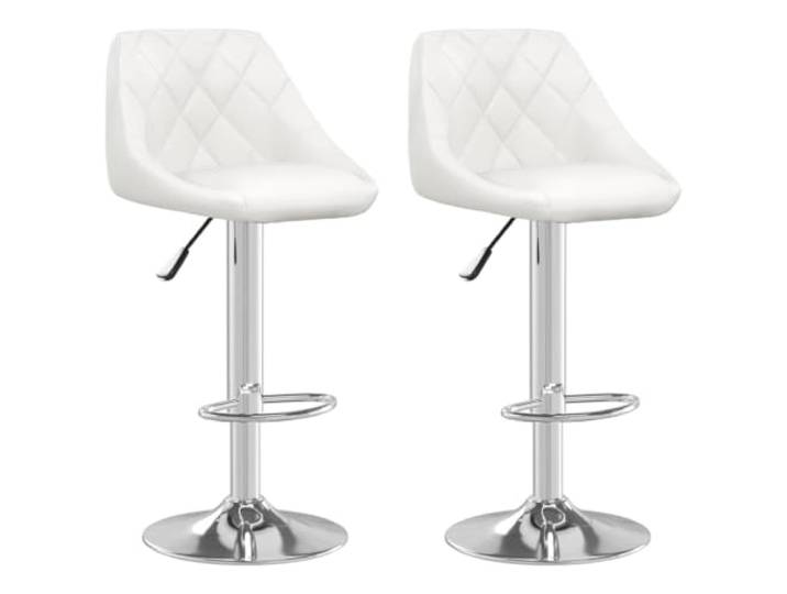 Barhocker, weiß, 2-teilig, Kunstleder, höhenverstellbar, Stahlbasis 360° drehbar, Gashebefunktion, Belastung 110 kg, für den Innenbereich, moderner Stil, einfache Wartung