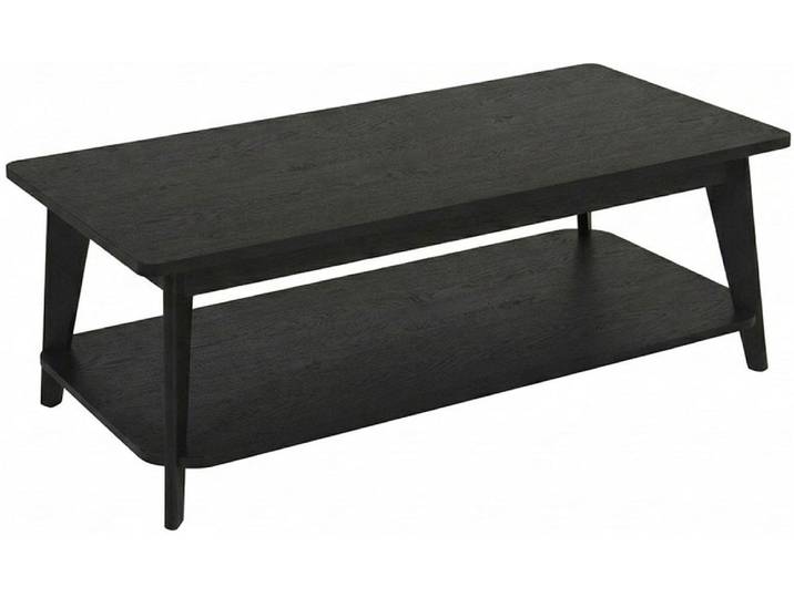 Couchtisch JAHNKE SIXTY COFFEE , schwarz (eiche schwarz, eiche schwarz, eiche schwarz), B:110cm H:40,3cm T:55cm, Tische, Couchtisch, Couchtisch, 2 Ebenen, Skandi, Eiche-Optik, Breite:110 cm