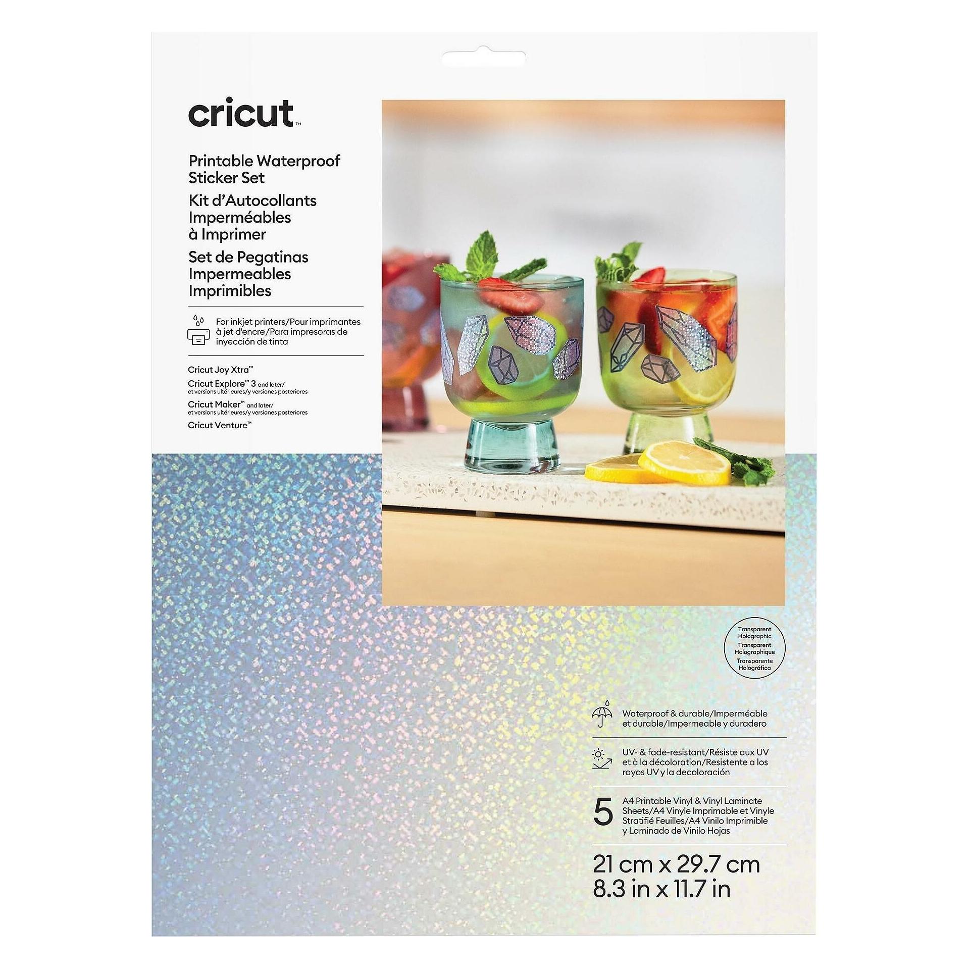 Cricut Aufkleberset wasserdicht A4 transparent holografisch (2011890)